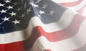 American flag displayed proudly by Houston commercial plumbing company