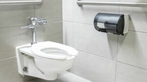 toilet installed by Houston commercial plumber