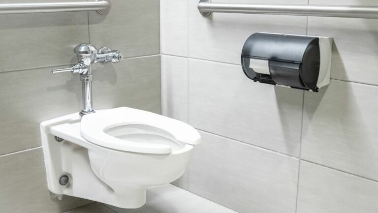 toilet installed by Houston commercial plumber