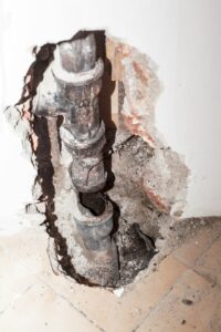 Burst pipe that needs repair from a Houston commercial plumber from AAA Plumbers